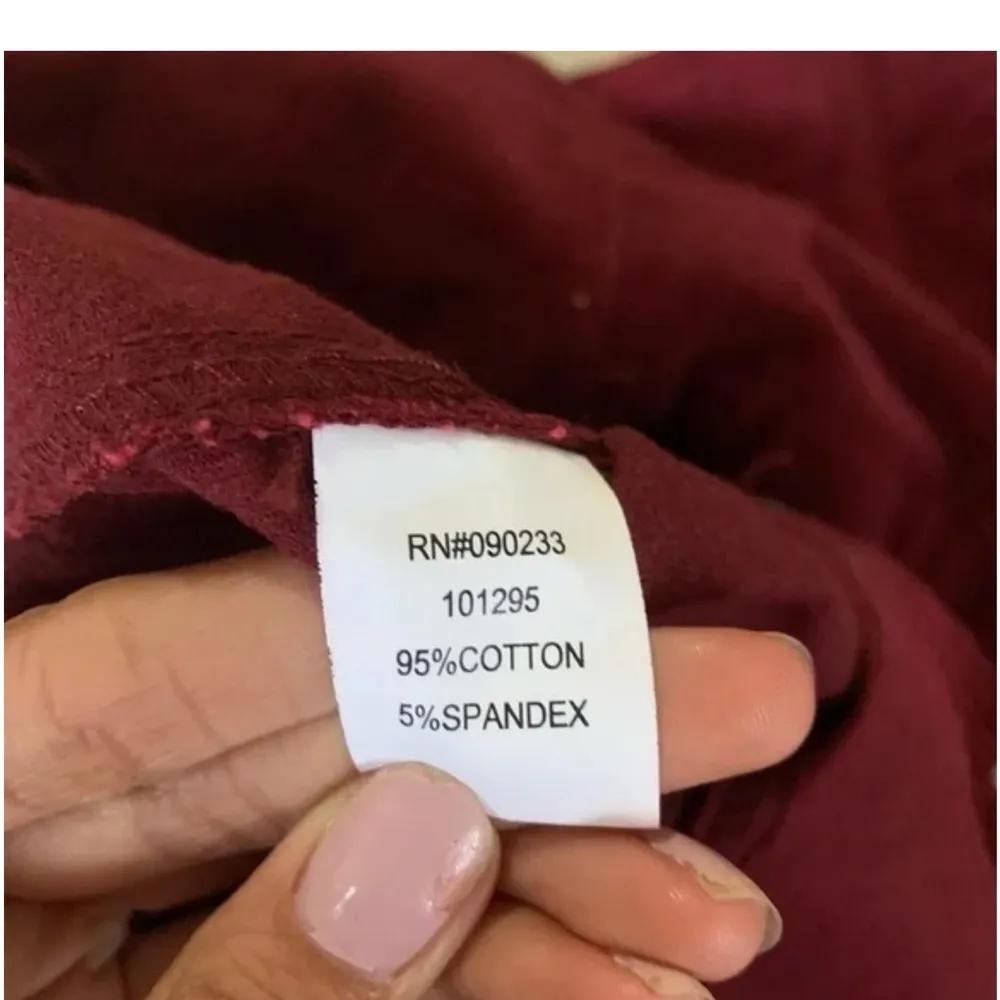 PacSun Red Buttoned Mini Corduroy dress - Image 7