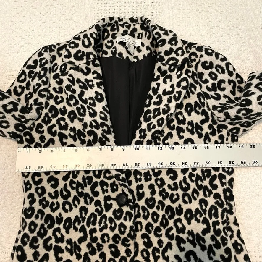 Rachel Zoe small pointed collar animal print long 1 button coat TOP SHELF 2516 - Image 2