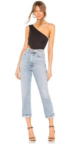 H:ours Revolve  One Shoulder Black Bodysuit - Image 5