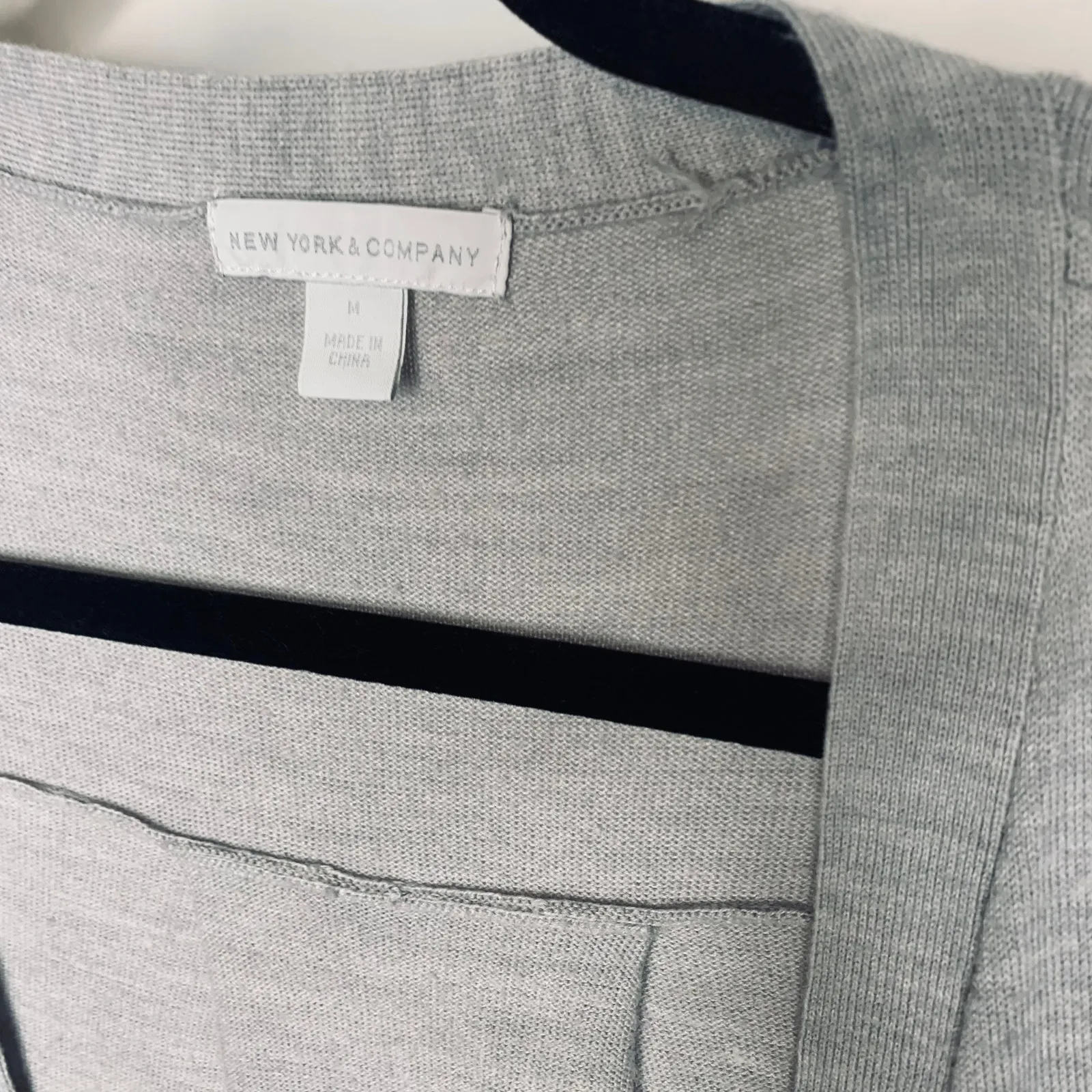 Light Gray Open Front Waterfall Cardigan Sz Medium - Image 8