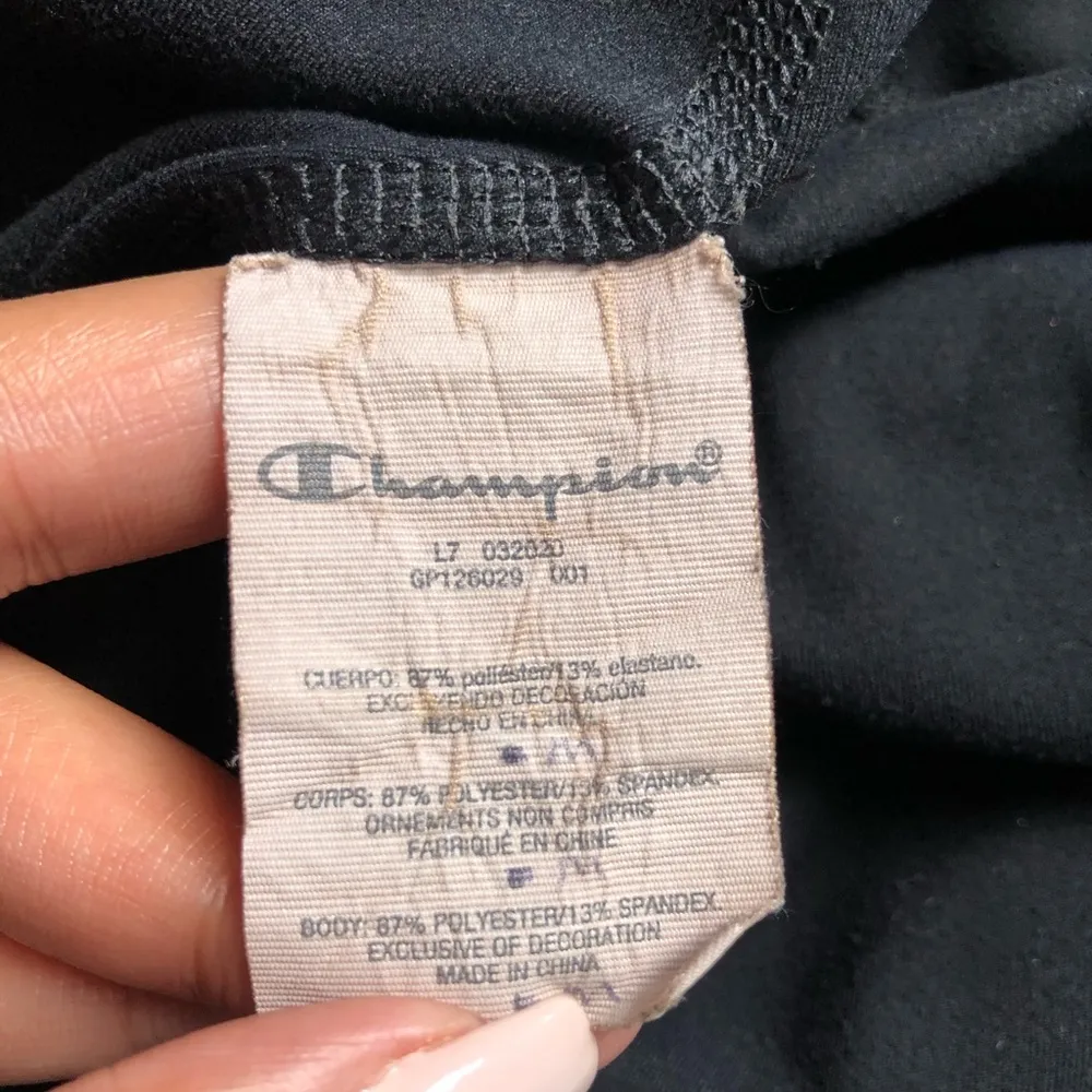 Champion Black Wide Waistband Cropped Activewear Leggings - Image 5