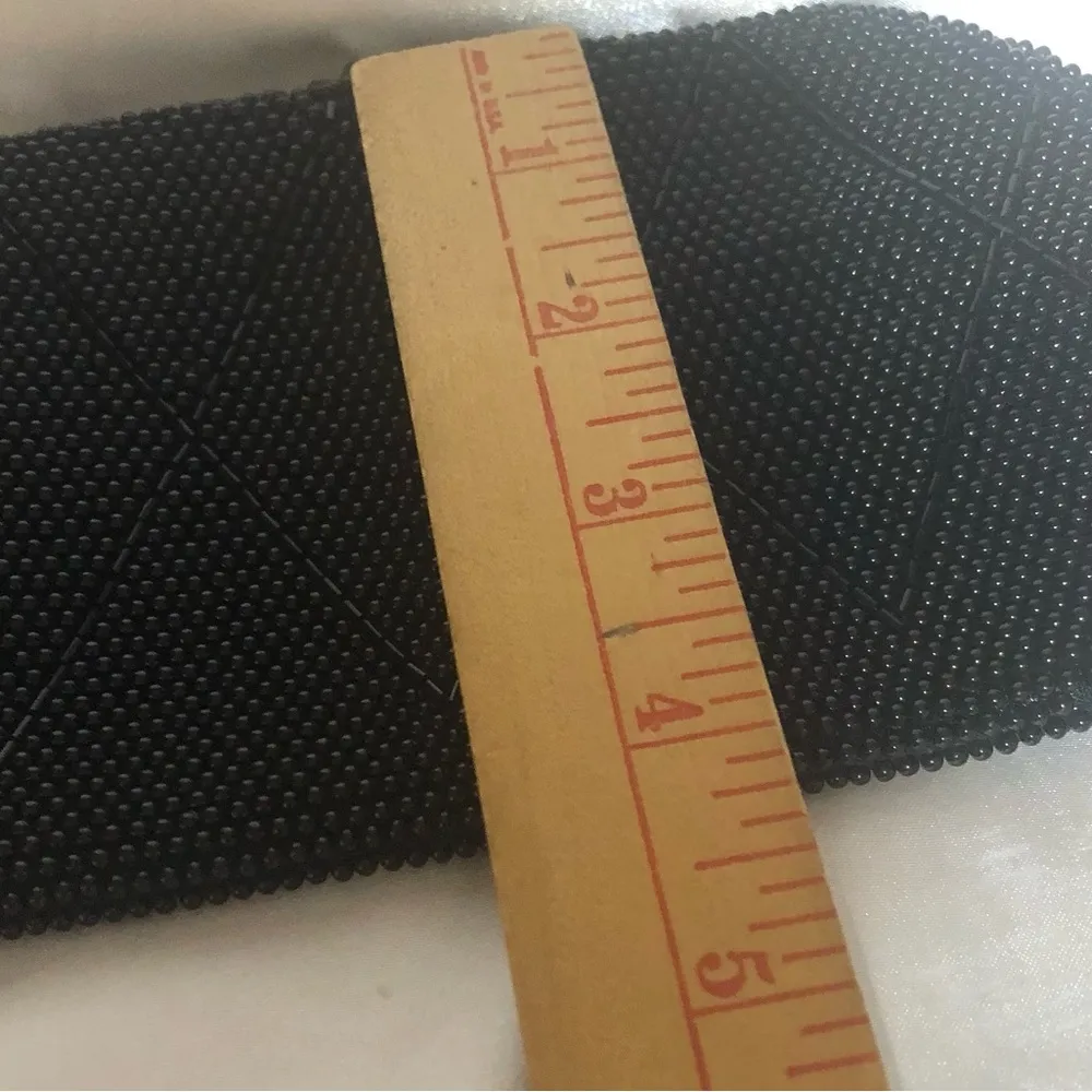 Antique vintage black beaded purse with chain handle. - Image 8