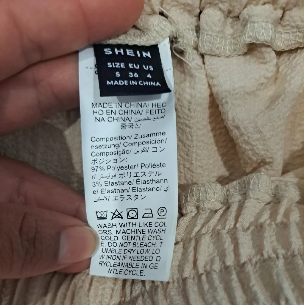 SHEIN Beige Textured Fabric Size S - Image 2