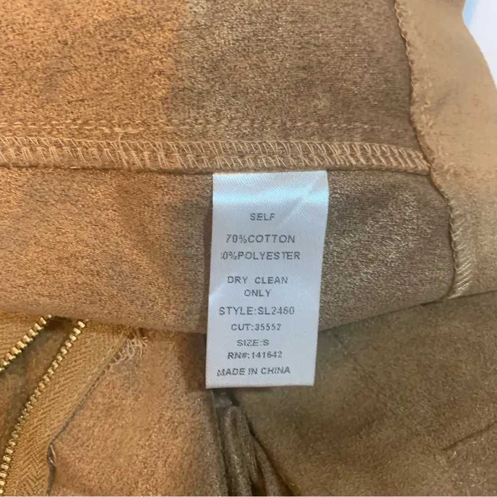 Faux Leather Mini Skirt Brown Ladies Size Small - Image 6