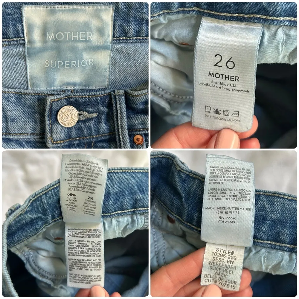 Mother High Waisted Weekend Slice Heel jeans Belle De Jour 26 Blue - Image 16