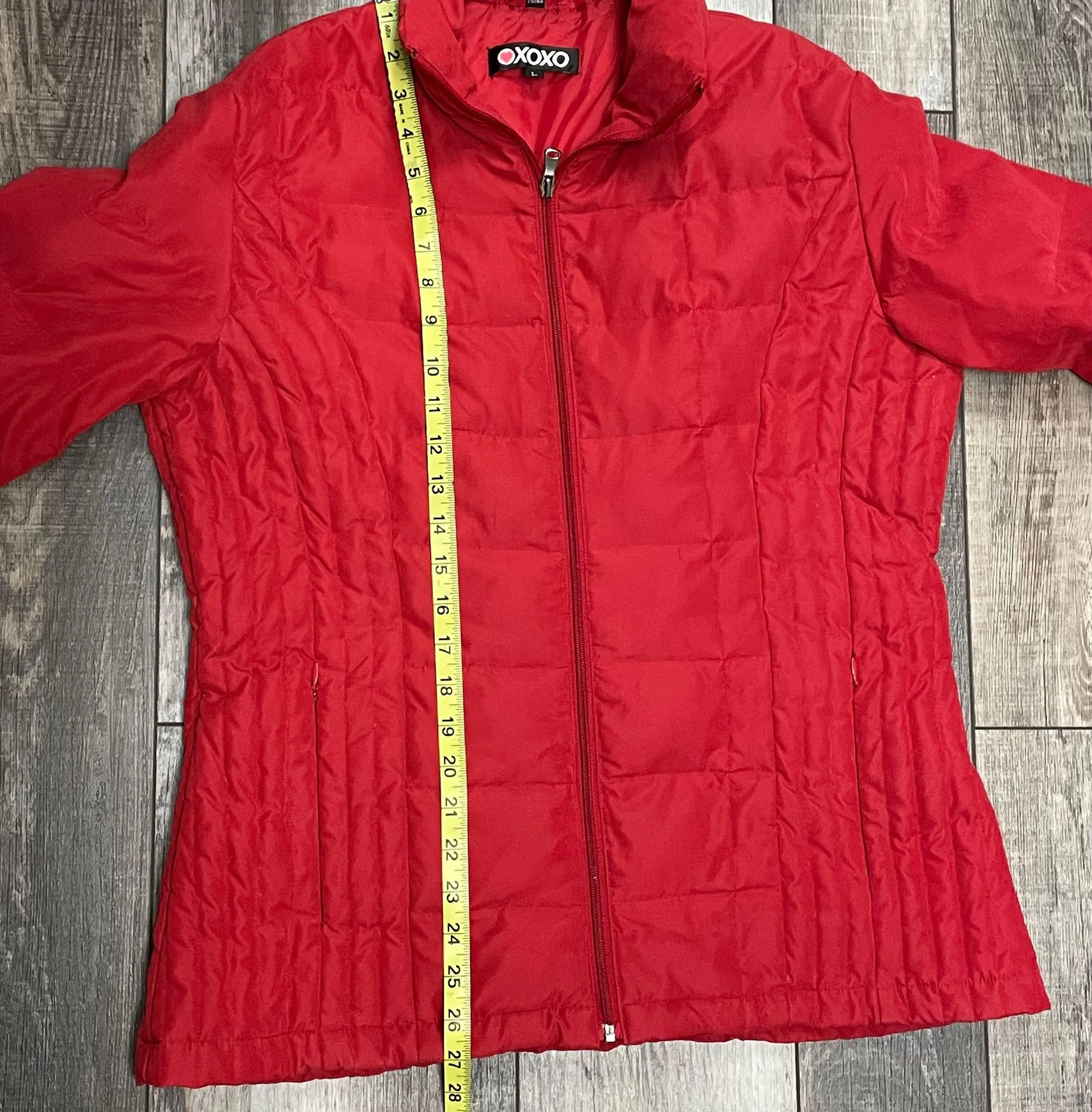 XOXO Puffer Zipper Red Jacket Size Large - Image 13