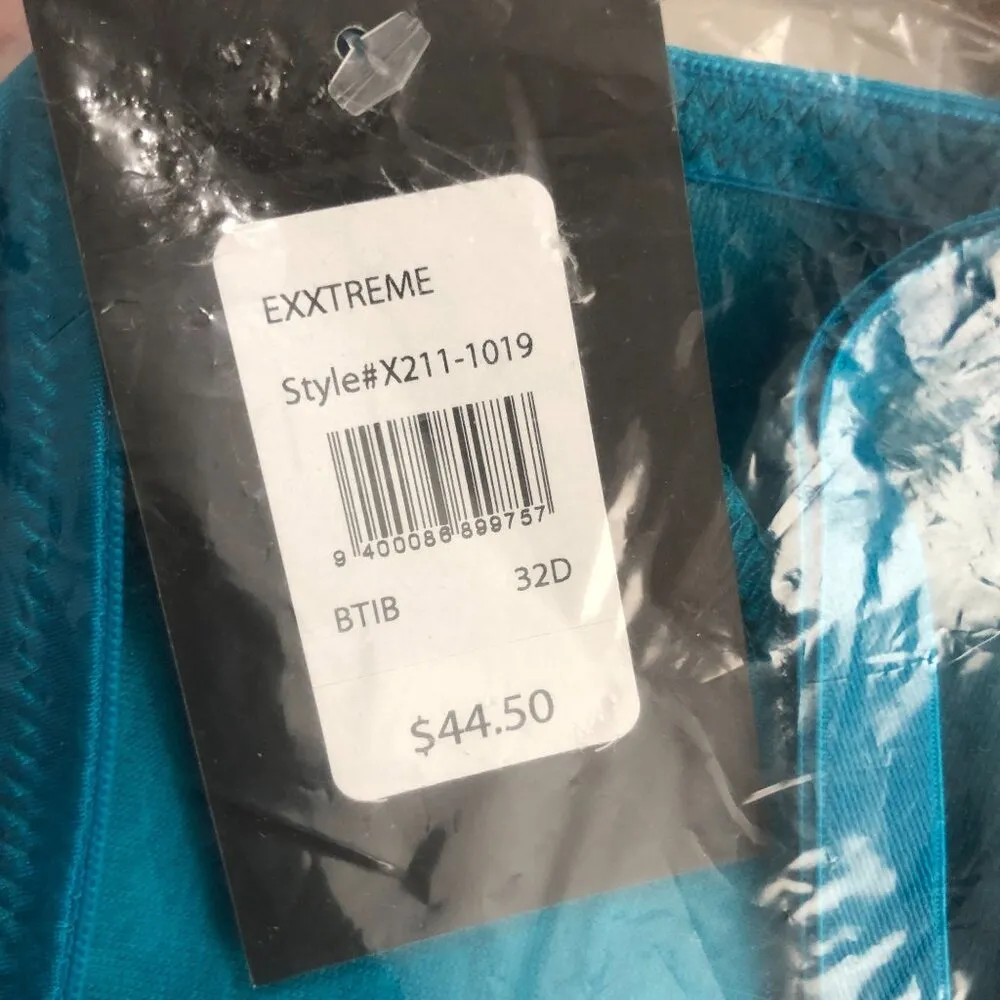 Frederick's of Hollywood Exxtreme Cleavage Bra Push Up Blue 32D - Image 6