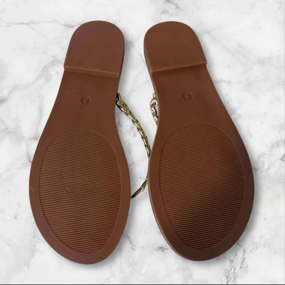 * Stylish HeyGirl Braided Flip Flops by Corkys Women's Size 9 Summer Brown - Image 3