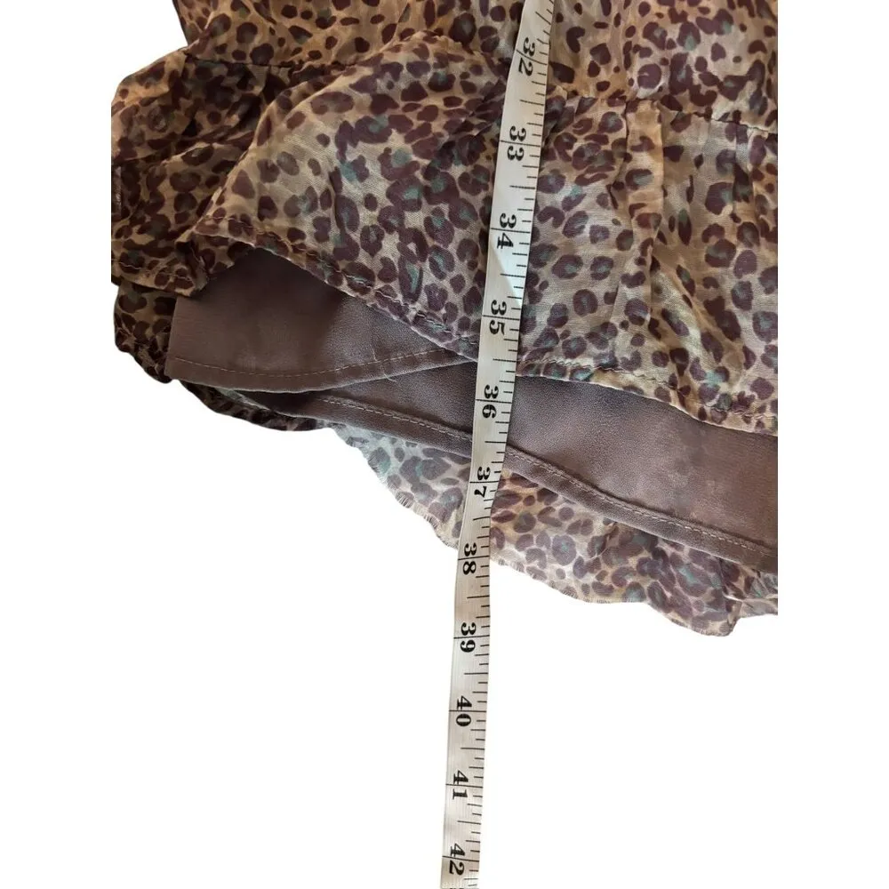 MNG Mango Suits Women's Animal Print Sheer Layered Dress Size 4 - Image 7