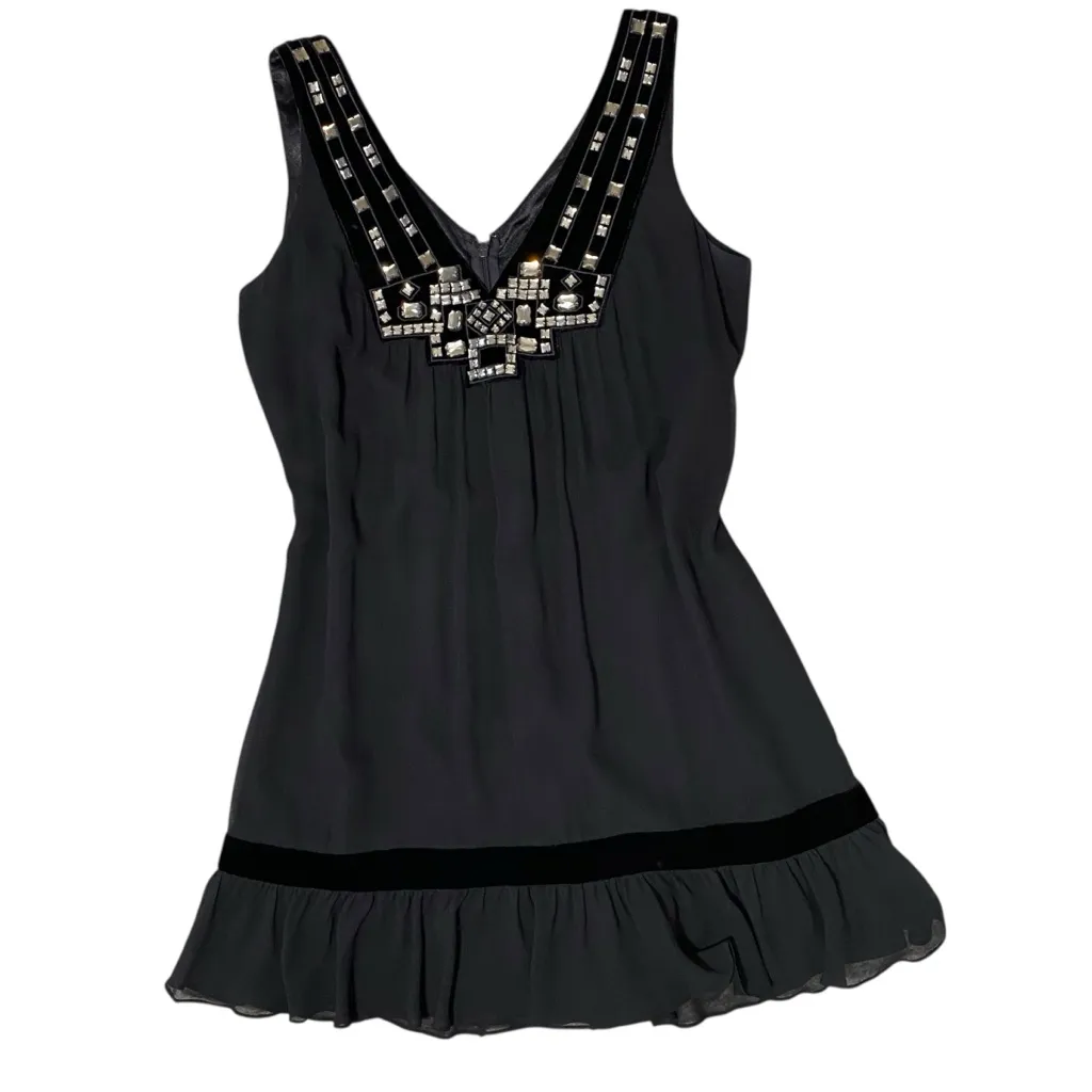 VINTAGE NINE WEST Silk Dress with Velvet & Rhinestones - Image 3