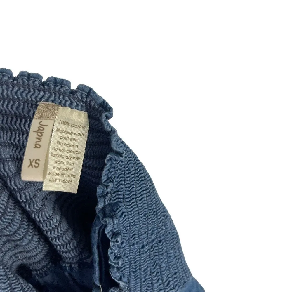 Japana‎ Women's Size XS Denim Ruffle Babydoll Mini Dress Blue - Image 7