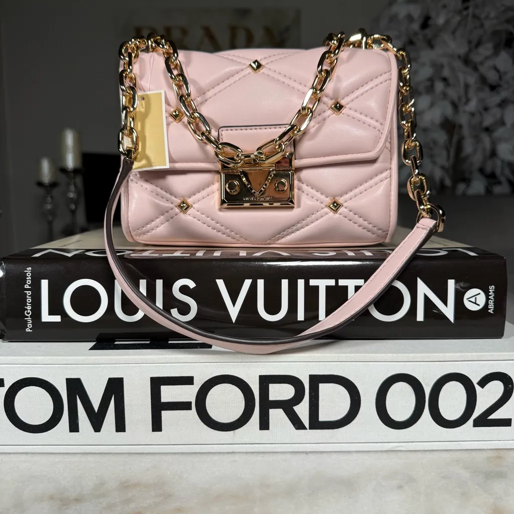 Michael Michael Kors Serena Small Quilted Studded Crossbody Bag Blush New NWT - Image 12