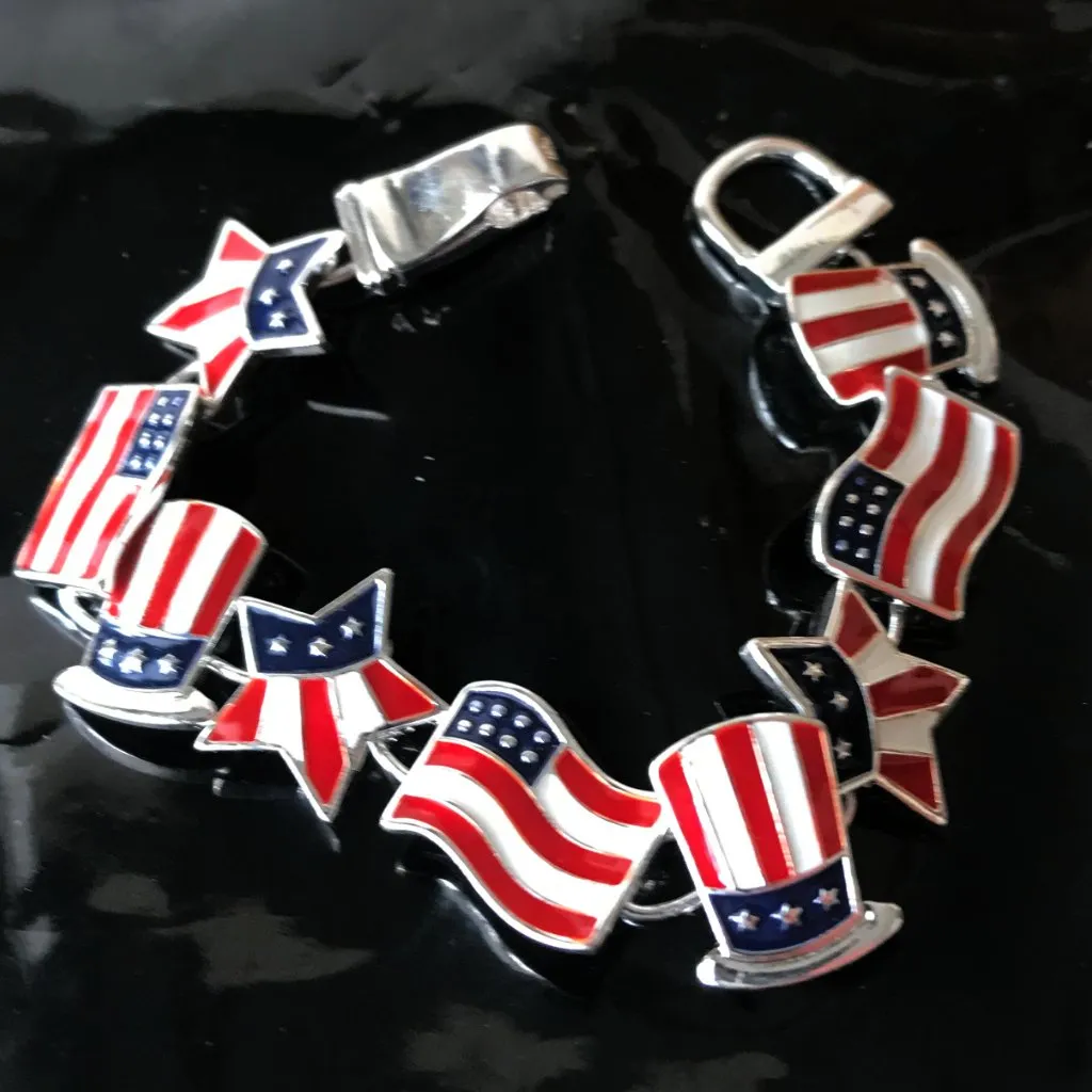 Patriotic Bracelet American Flag Uncle Sam New Red - Image 2
