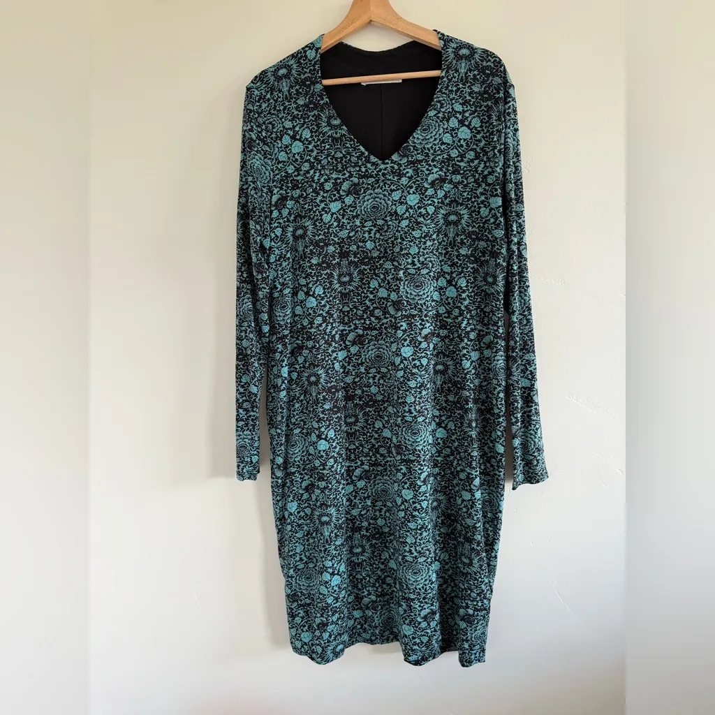 Peruvian Connection Broderie Dress turquoise florals Pima cotton women size  Xl Blue - $110 - From Yosanny