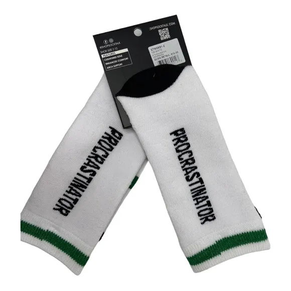 Sock Talk Procrastinator Crew Socks NWT - Image 2