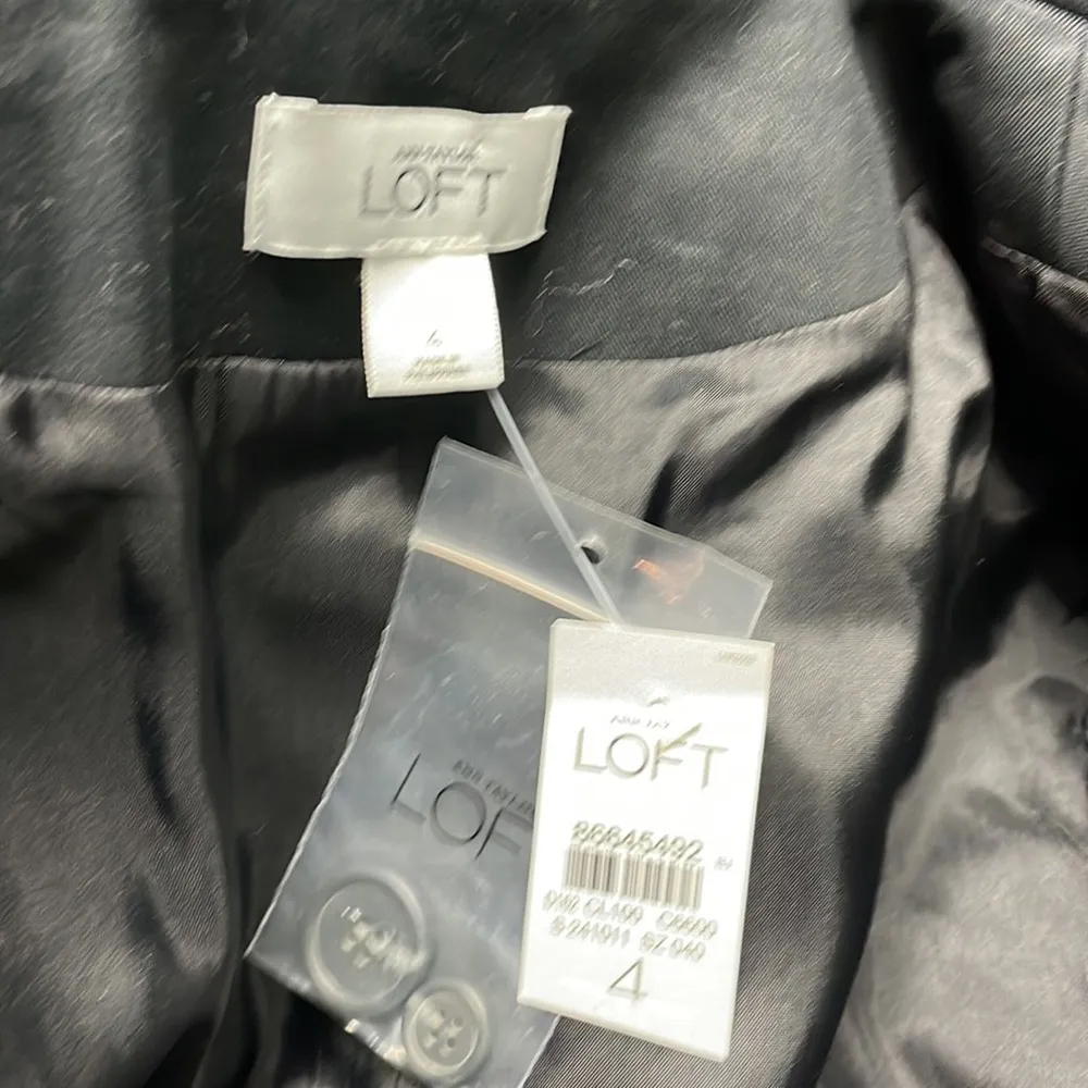 LOFT Black Double Breasted Cropped Jacket NEW - Image 6