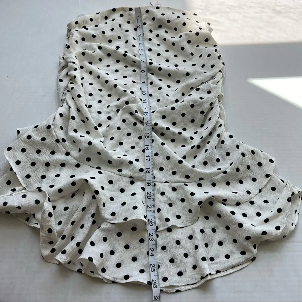 NWT Petal + Pup Tegan ruffle mini skirt polka dots size 12 white black - Image 15