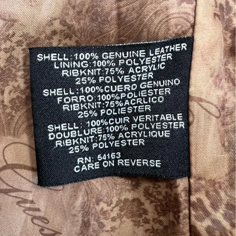 Vintage Guess Chocolate Brown Fitted Leather Jacket - Image 10