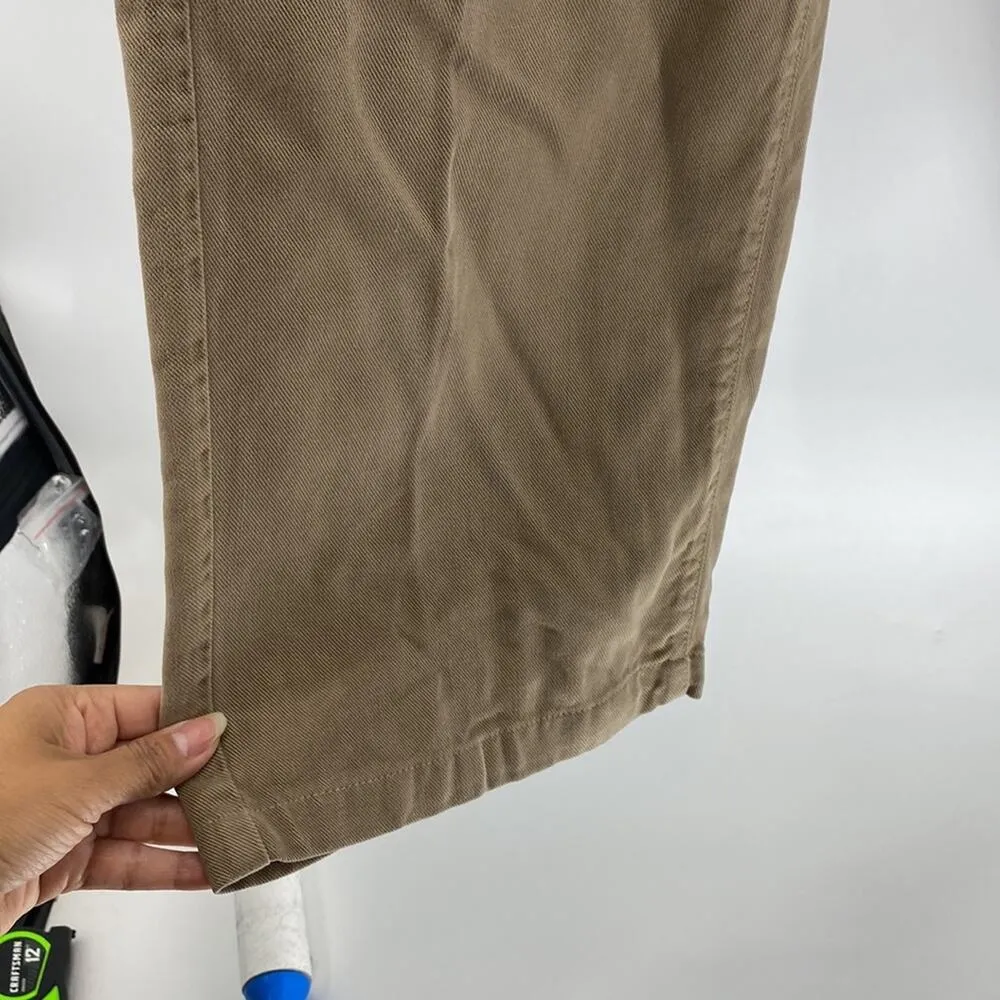 Indigo land relaxed high waisted wide leg soft pants made in USA sz 30 Tan - Image 7