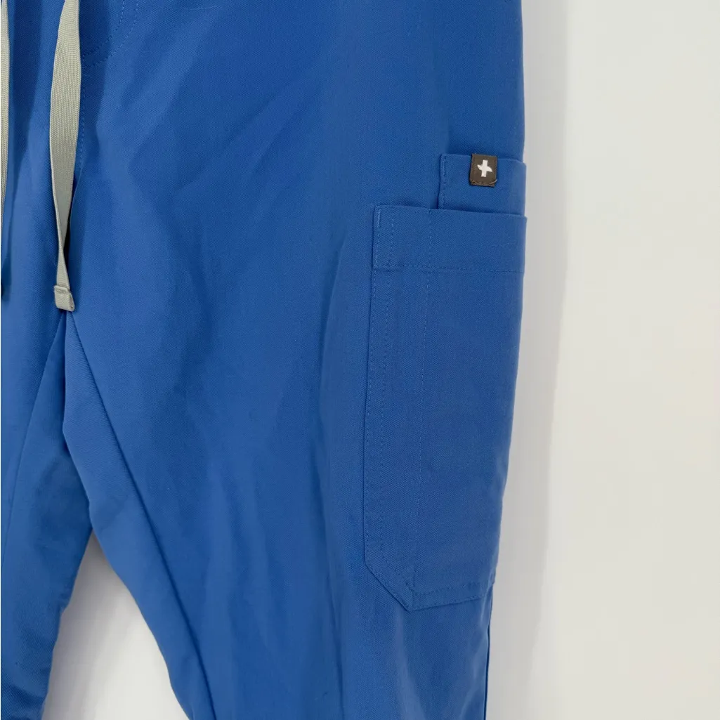 Figs Technical Collection Scrub Pants Womens‎ Small Blue Logo Stretch Drawstring - Image 4