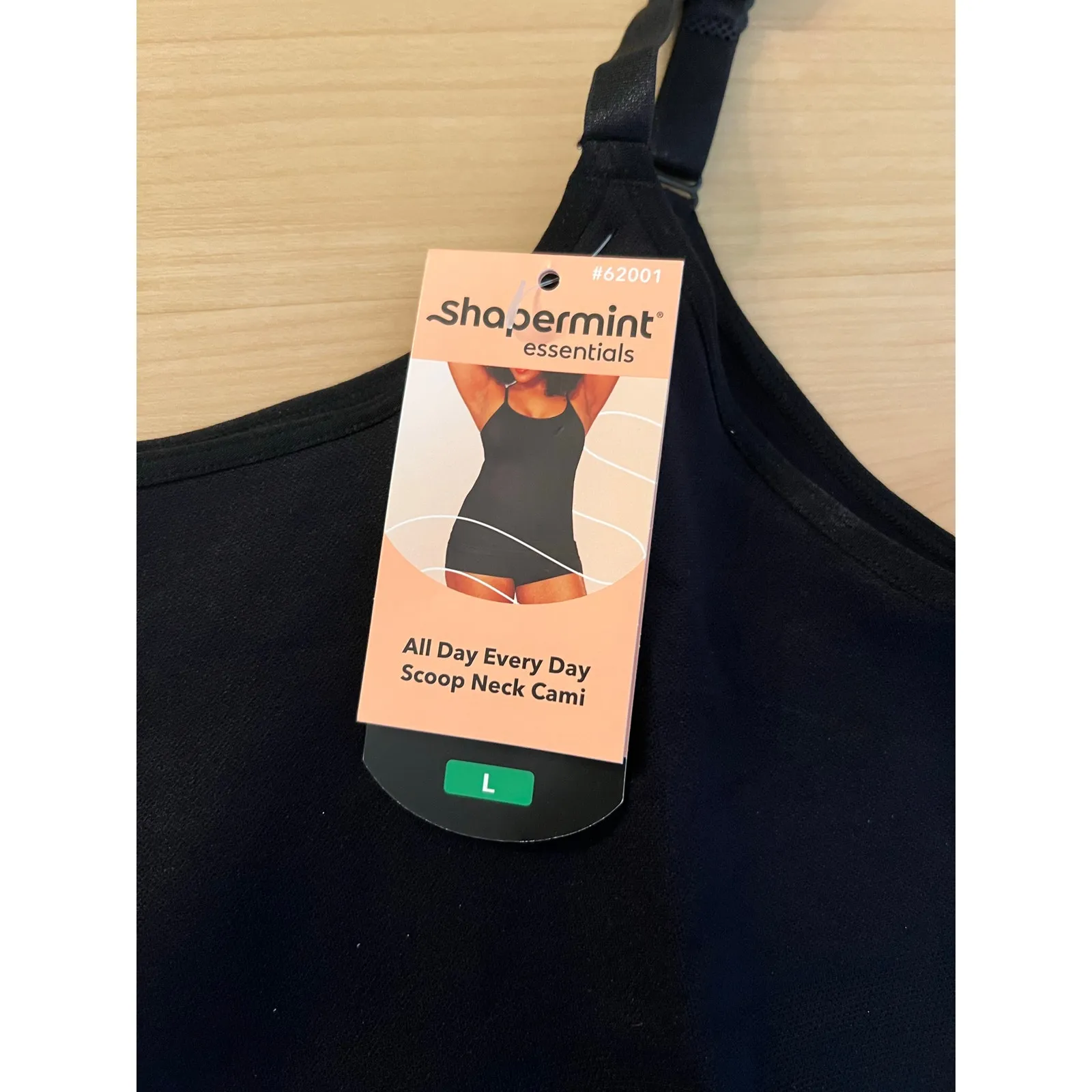 Shapermint Essentials All Day Every Day Scoop Neck Cami Black Size L - Image 4