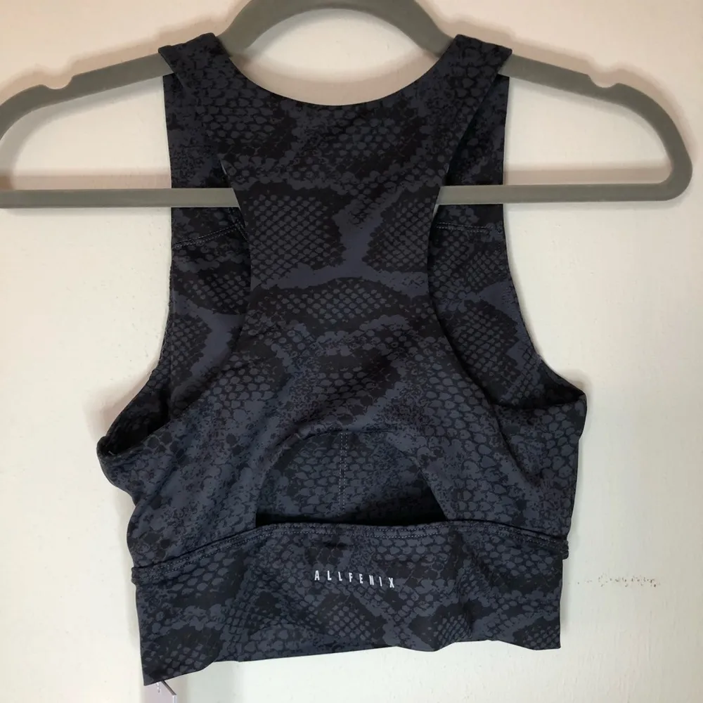 Anthropologie All Fenix Sports Bra Snakeskin Long Sports Bra in Navy Sz M BNWT - Image 12
