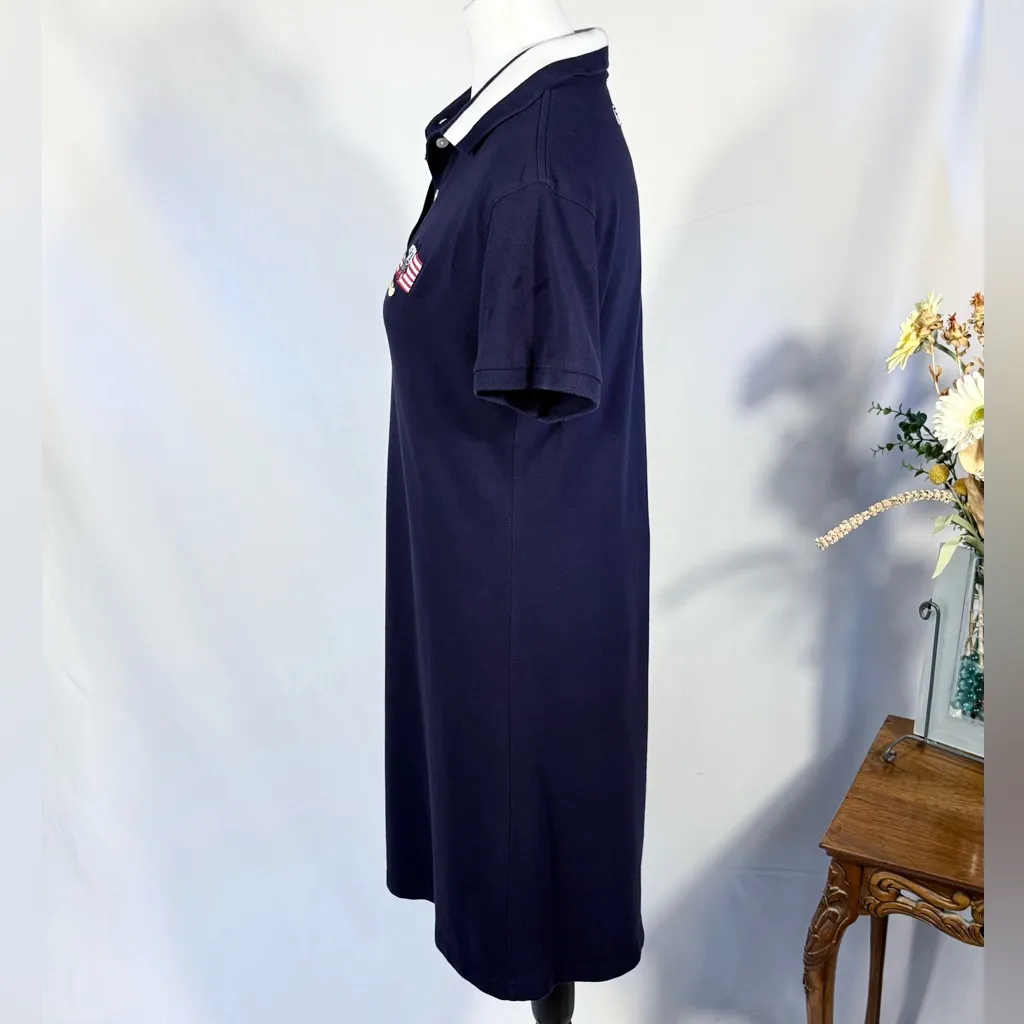 Vintage Y2K Disney Store Mickey Salutes The Flag Embroidered Polo Dress Sz M 💛 - Image 6