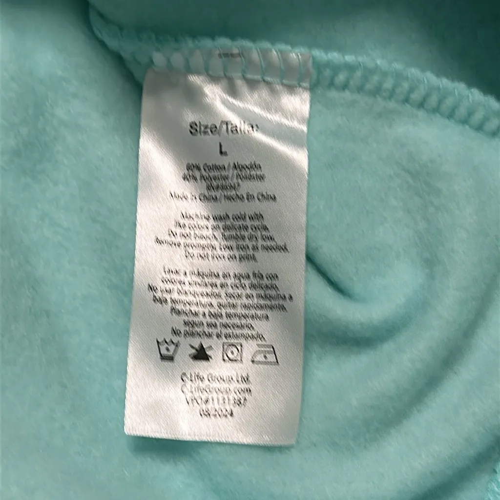 Hello Kitty  Sanrio Graphic Sweatshirt Aqua Blue Green‎ Size Large - Image 9