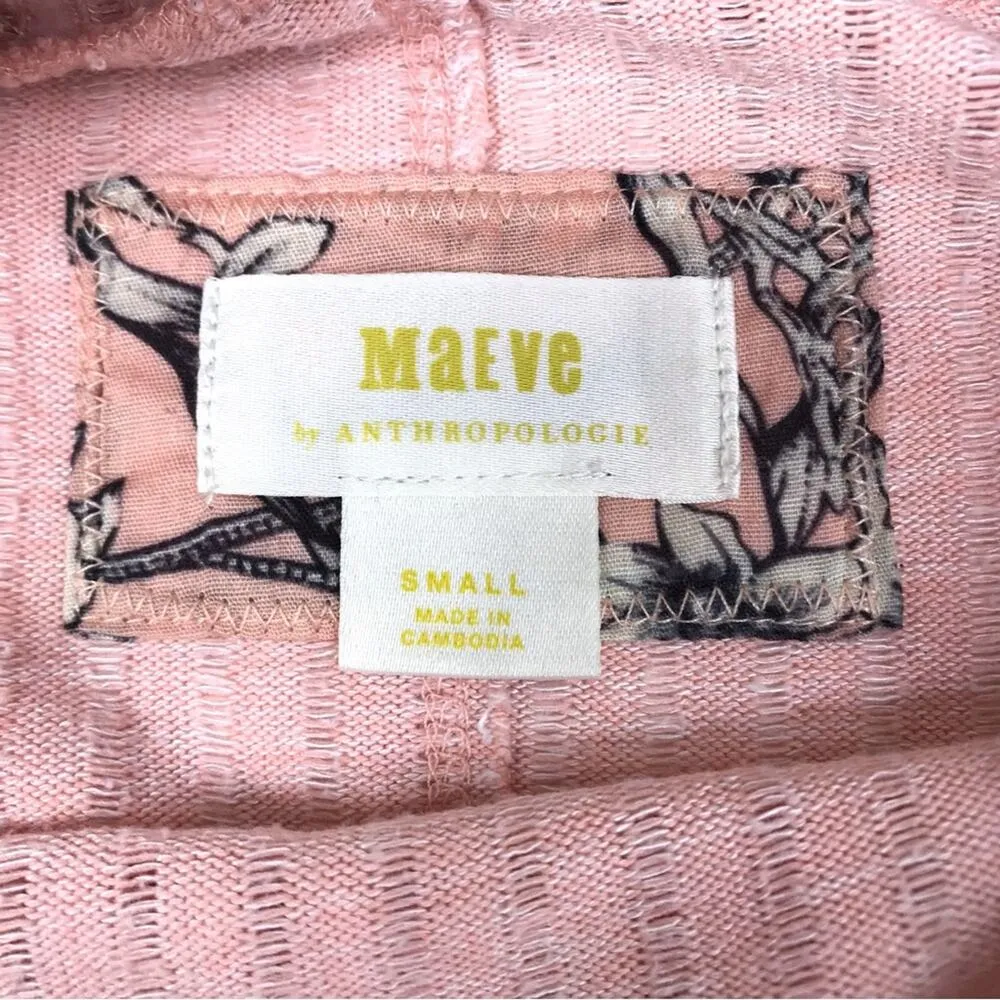 MAEVE By ANTROPOLOGIE Ribbed Cowl Sweater-Tunic Sz S Blush Oversize Boho Retro - Image 9