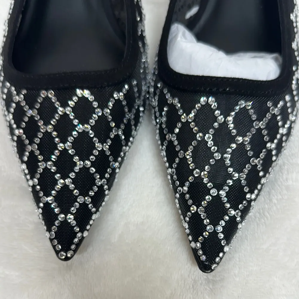 A New Day Black and White Geometric Heels Slingback - Image 2