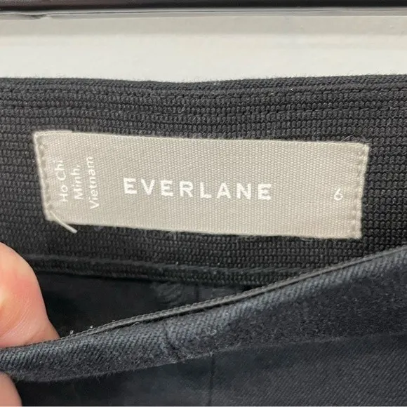 Everlane The Side Zip‎ Stretch Pull On Cotton Black Pants Ankle Crop Size 6 - Image 6