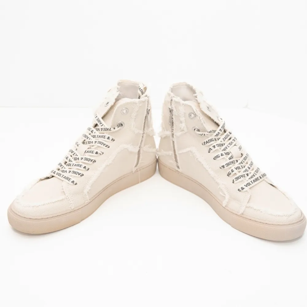Zadig Voltaire High Flash Canvas Shoes White - Image 11