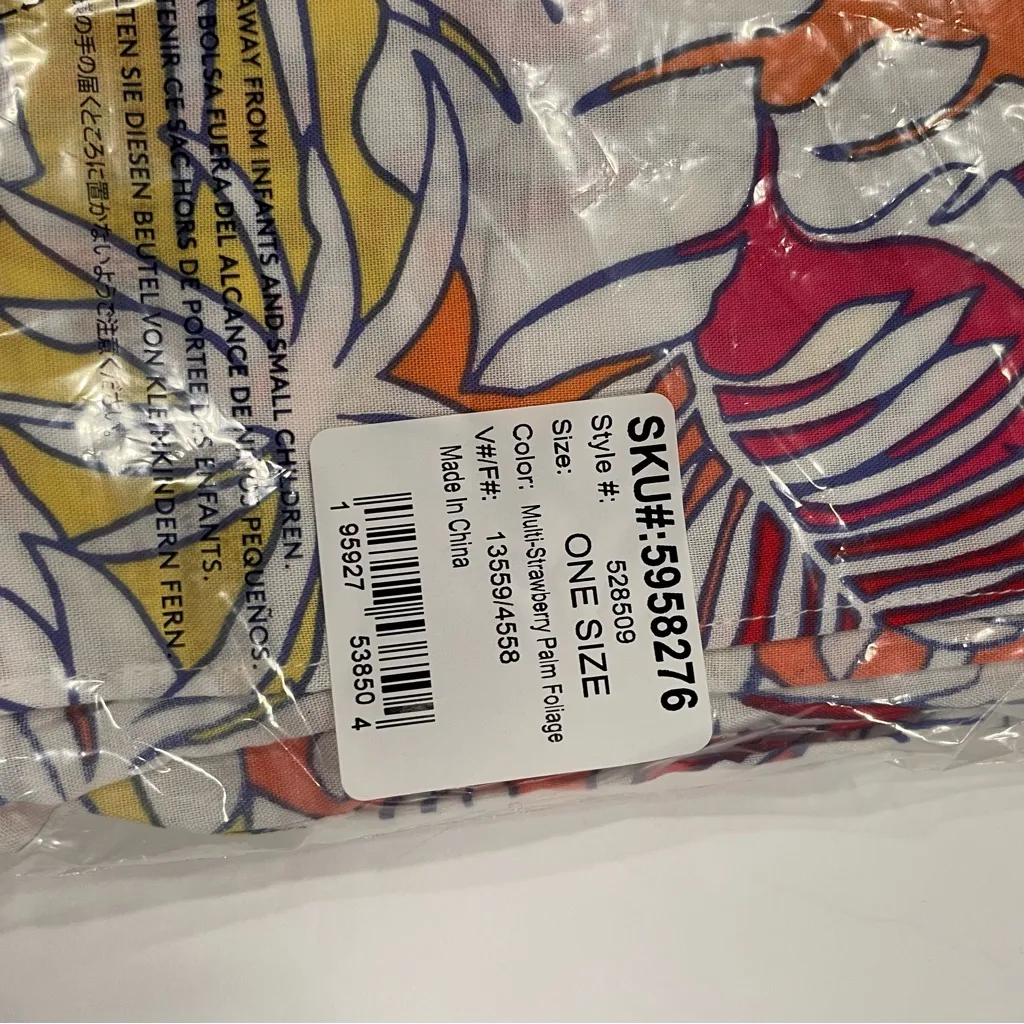 Lands end tropical tie waist kimono wrap summer coverup pool beach bbq swim NWT Orange Size undefined - Image 12