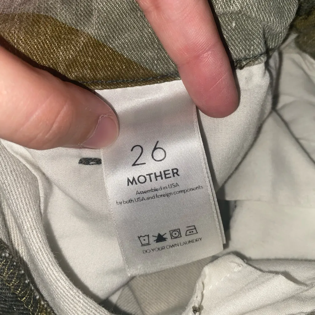 Mother Jeans The Sir Yes Sir Cargo Denim Pants Women Size 26 Green Camo - Image 7