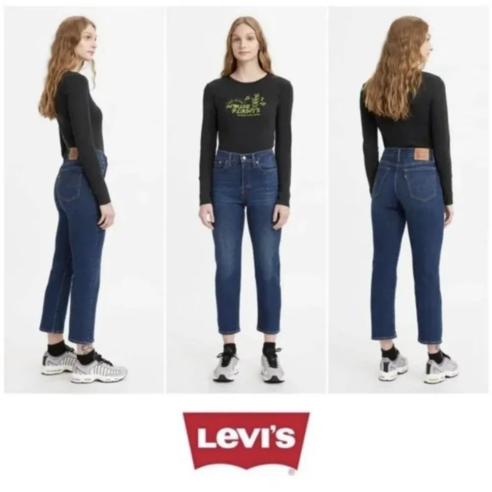 Levi’s Wedgie Straight Jeans Denim Button Fly Stretch Dark Wash Size 29 - Image 13