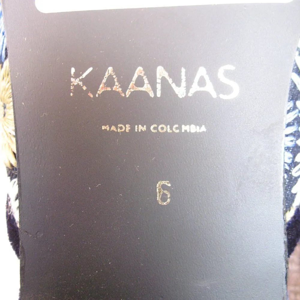 NWT Kaanas Blue Embroidered Mules Shoes - Image 8