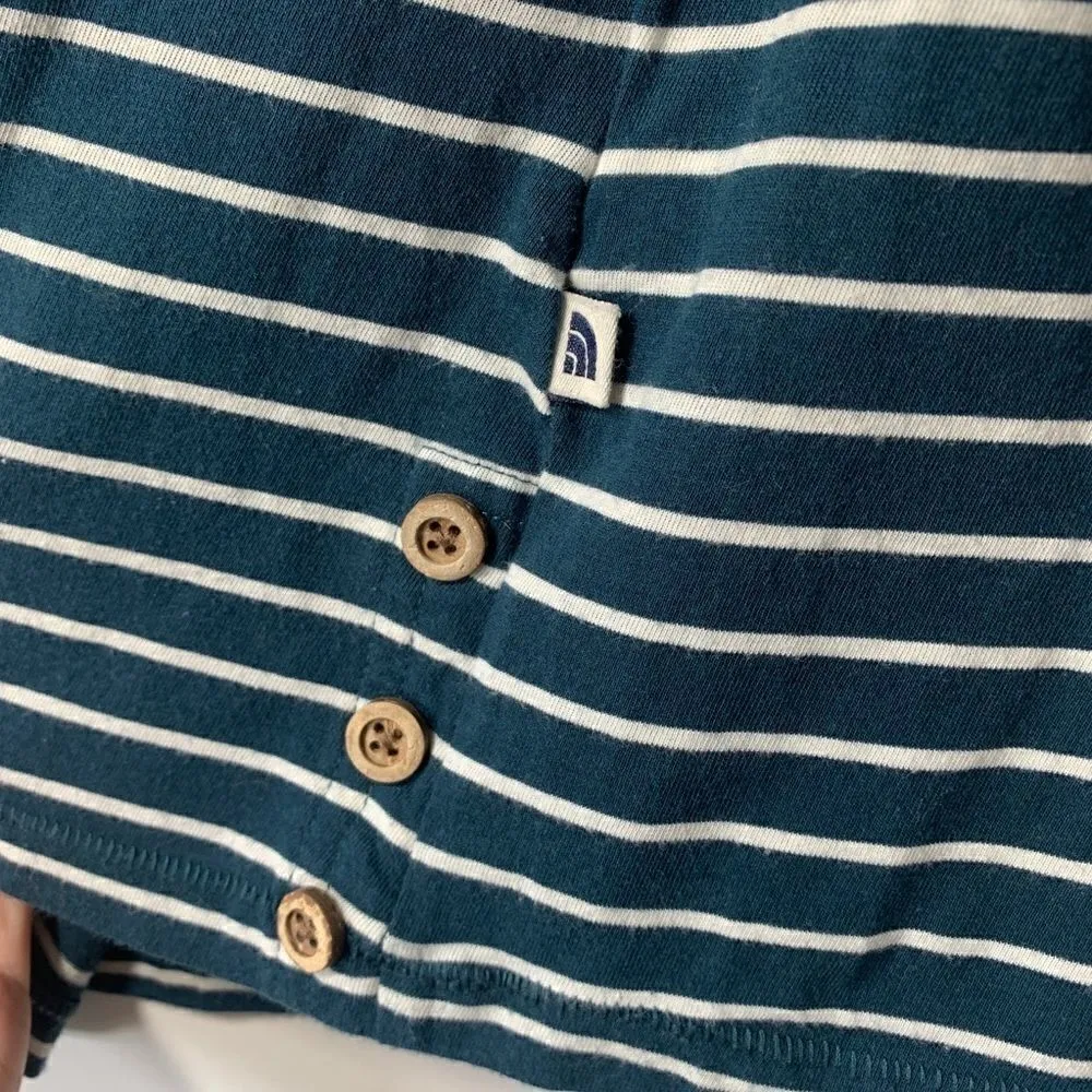 The North Face Teal Striped Top Size Small - Image 4