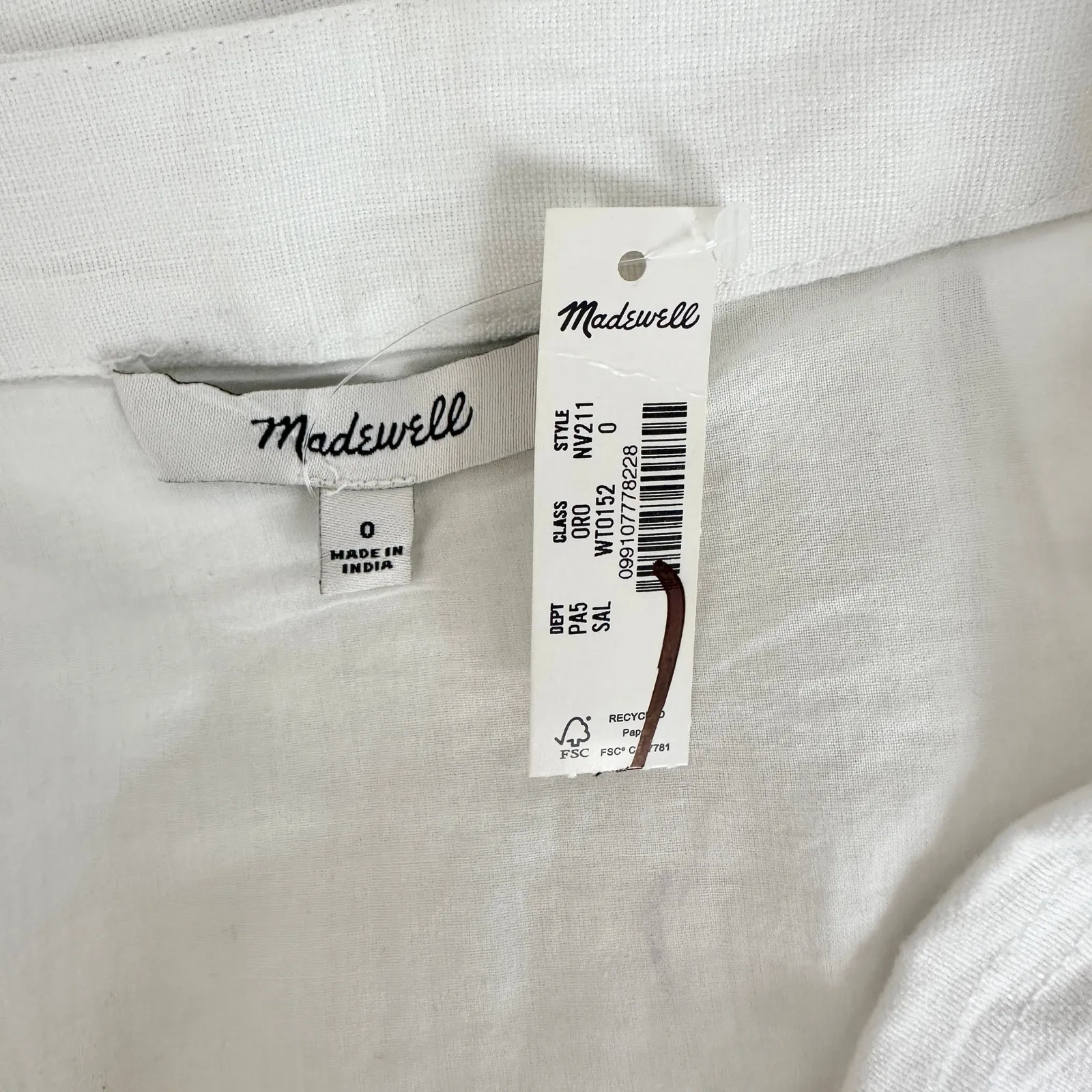 Madewell Eyelet Embroidered Maxi Skirt Linen Salt White Resort Boho US 0 NWT - Image 8