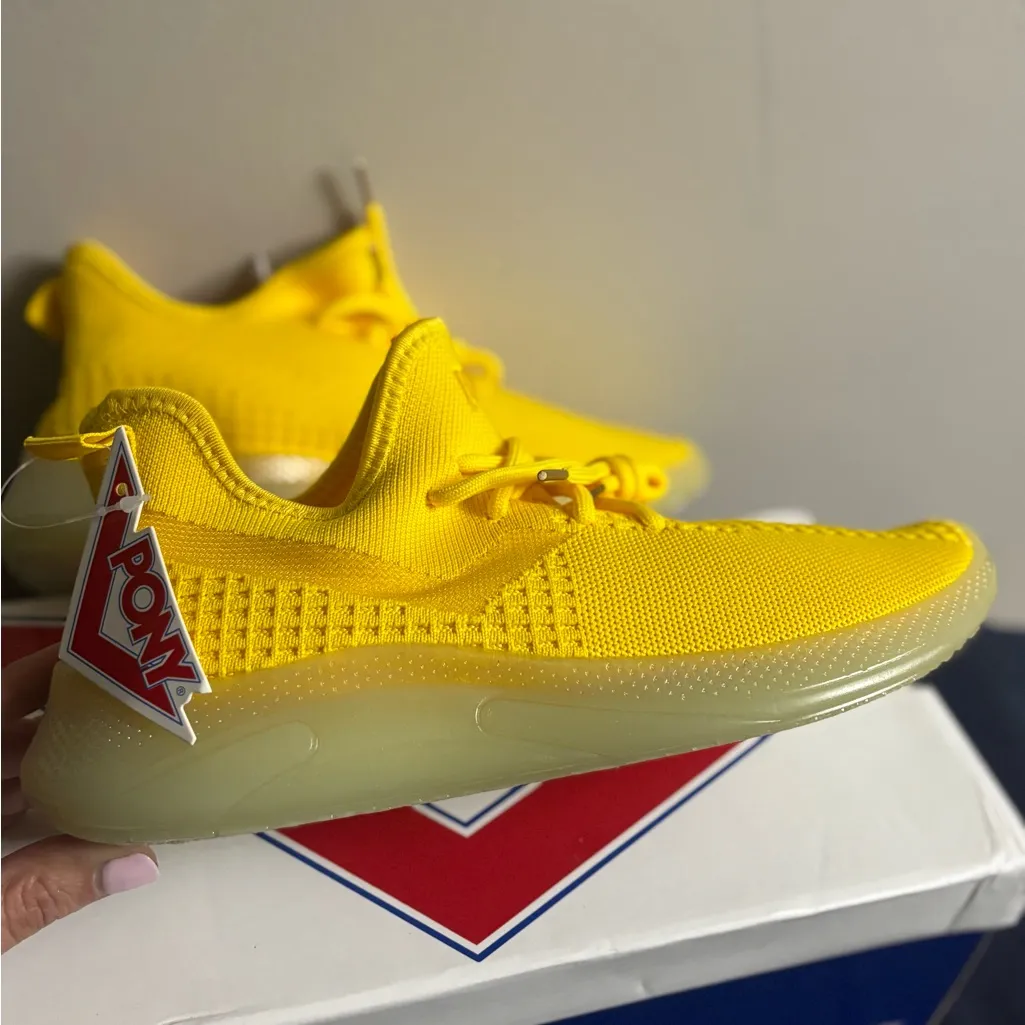 Pony PP2 Base Knit Lace Up Neon Yellow Women's Shoes Size 9.5M - Image 5