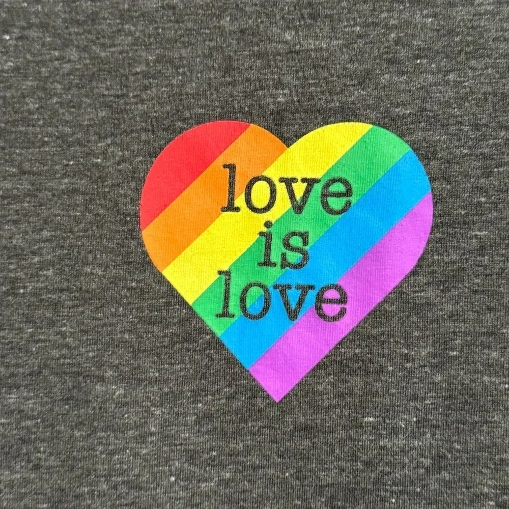 WAY TO CELEBRATE! Love is Love Short Sleeve Heather Gray T - Image 3