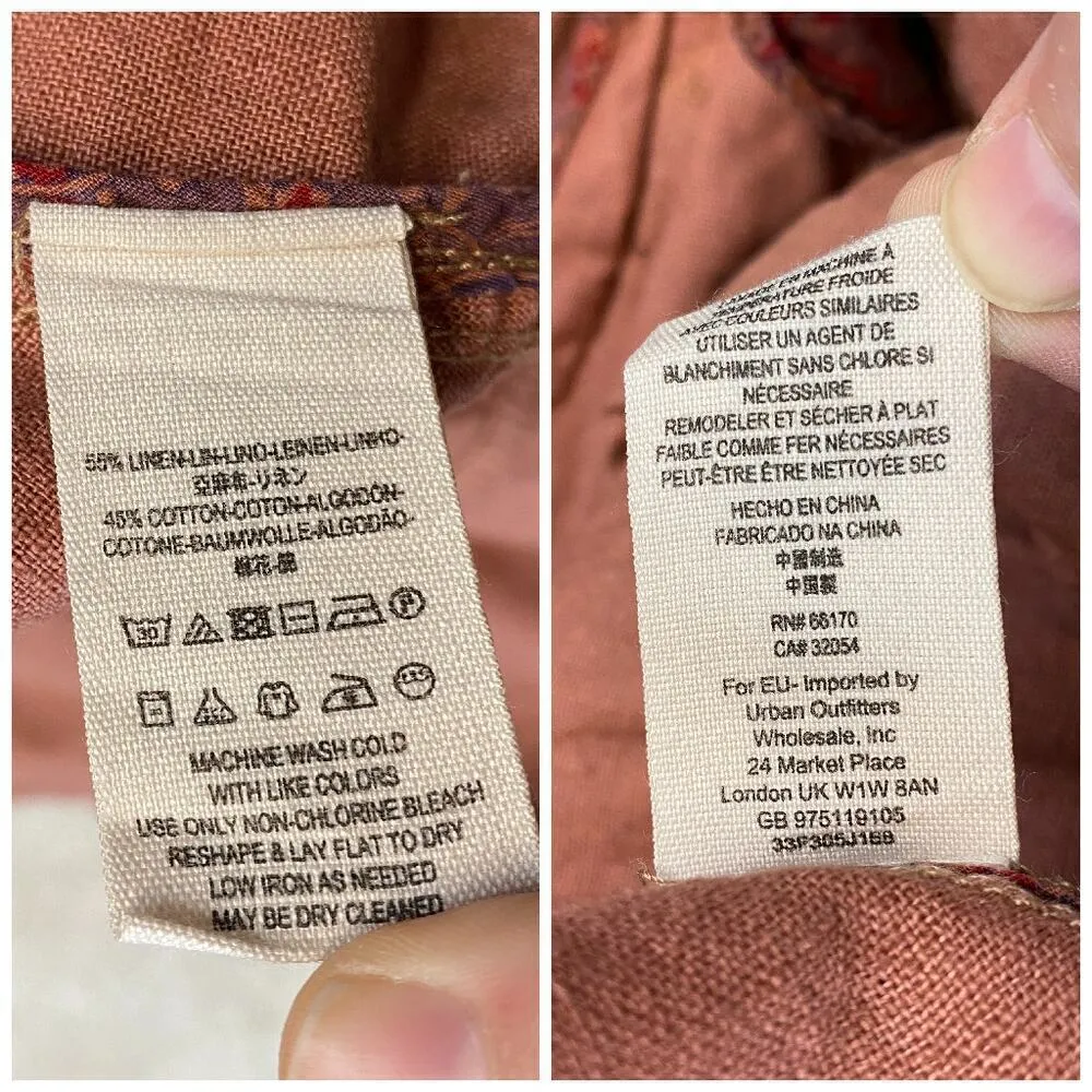 Free People Rosewood Washed Linen Blend Moto Jacket Size S - Image 6