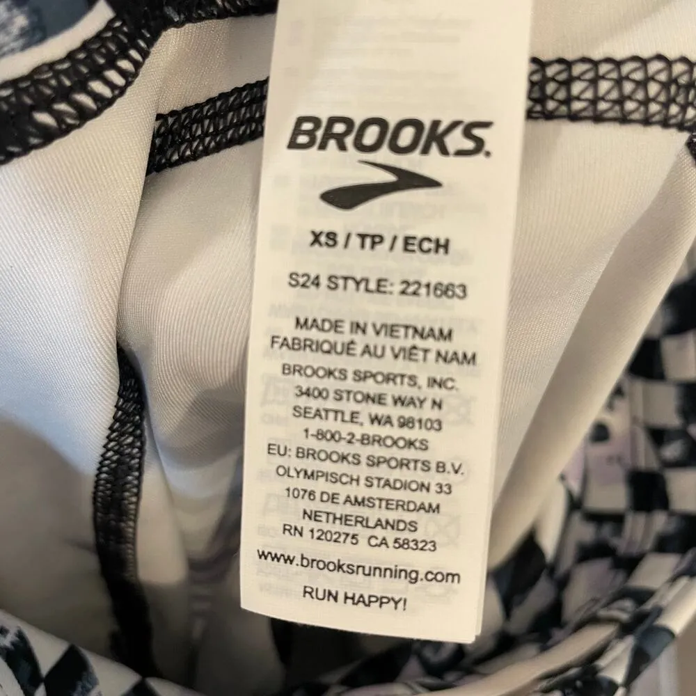 NWT Brooks spark tight size XS speed check black and white. - Image 3