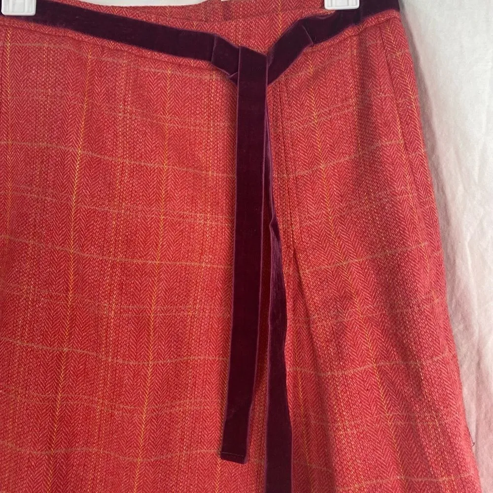 DOWNEAST Wool Plaid Pleated Skirt - Image 4