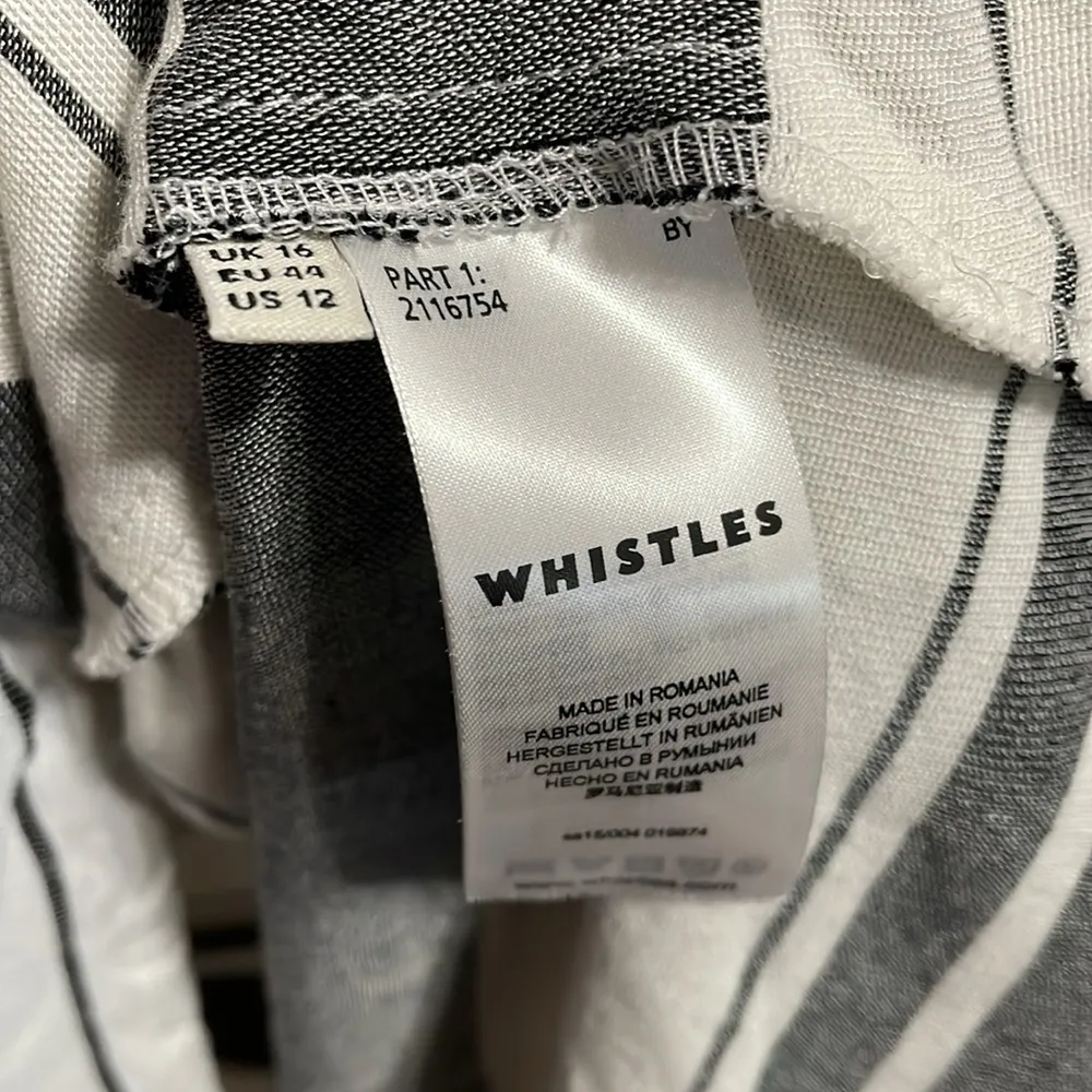 💙💖 WHISTLES Black & White Hayley Stripe Midi Dress Size 12 - Image 6