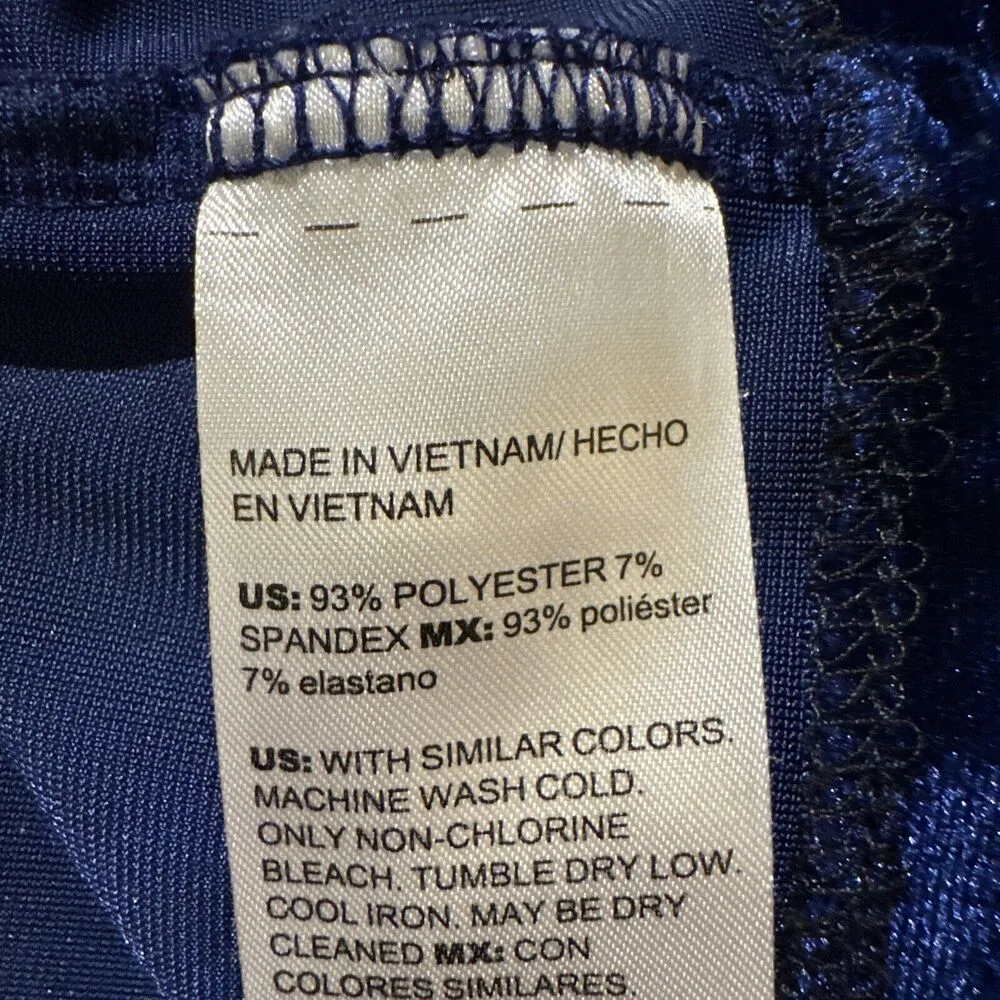 Chico's Blouse Tunic 3 Long Sleeves Velvet Tunic Top Polyester Spandex  Blue - Image 5