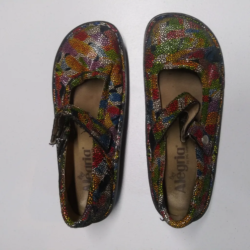ALEGRIA Multicolor Mosaic FELIZ FEL-180 Leather Mary Jane Shoes Size 37 US 7-7.5 - Image 5