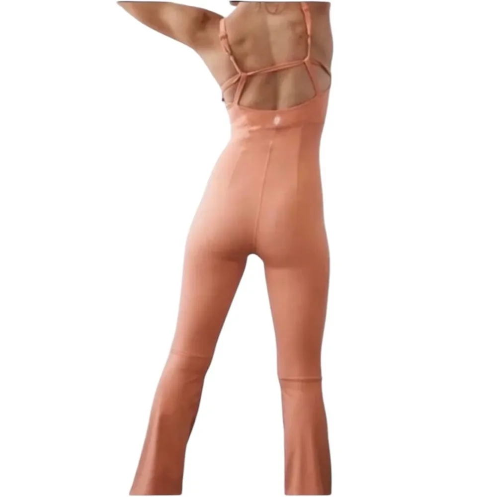 FREE PEOPLE MOVEMENT ALL STAR CORAL ORANGE ONE PIECE TANK JUMPSUIT S - Image 2