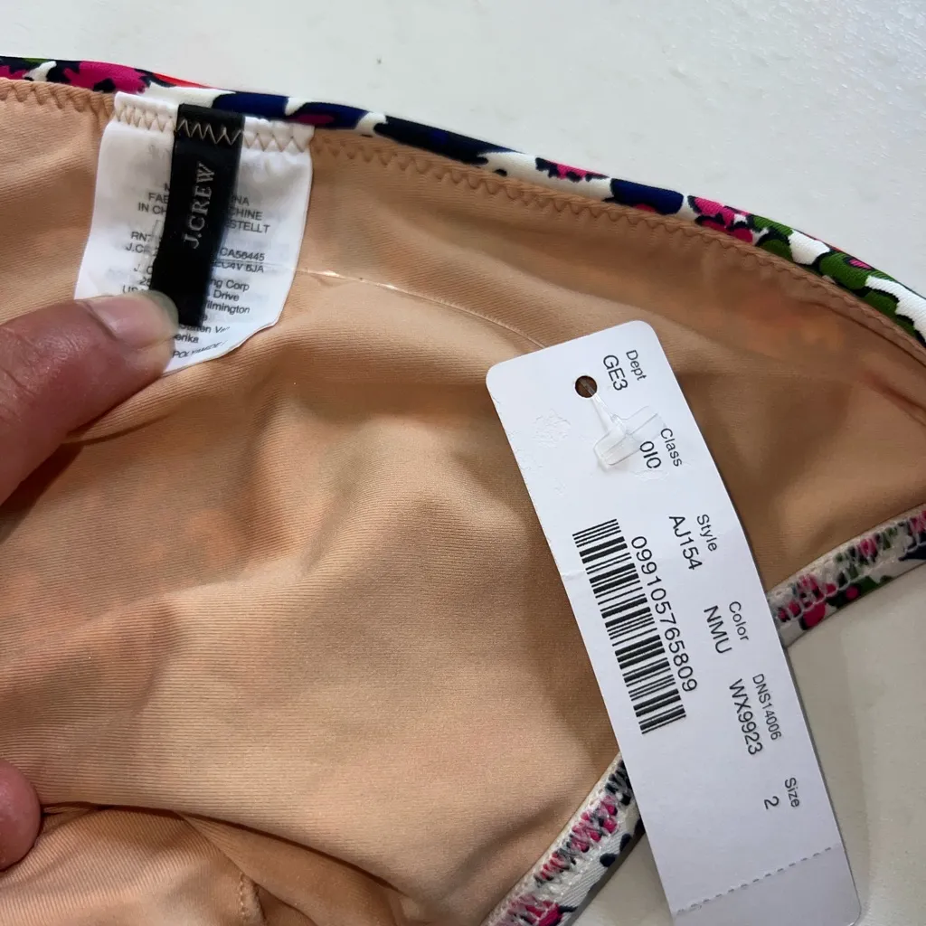 J Crew Tie-Shoulder One-Piece Swimsuit in Watermark Floral Print Size 2 - Image 8