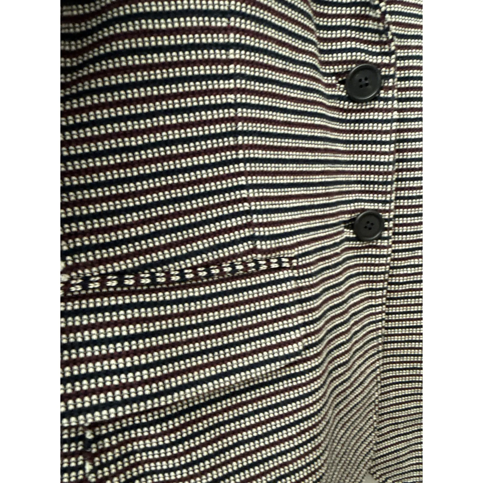 Ann Mashburn Stretch Woven Herringbone Cotton Double Button Blazer Size Medium - Image 10