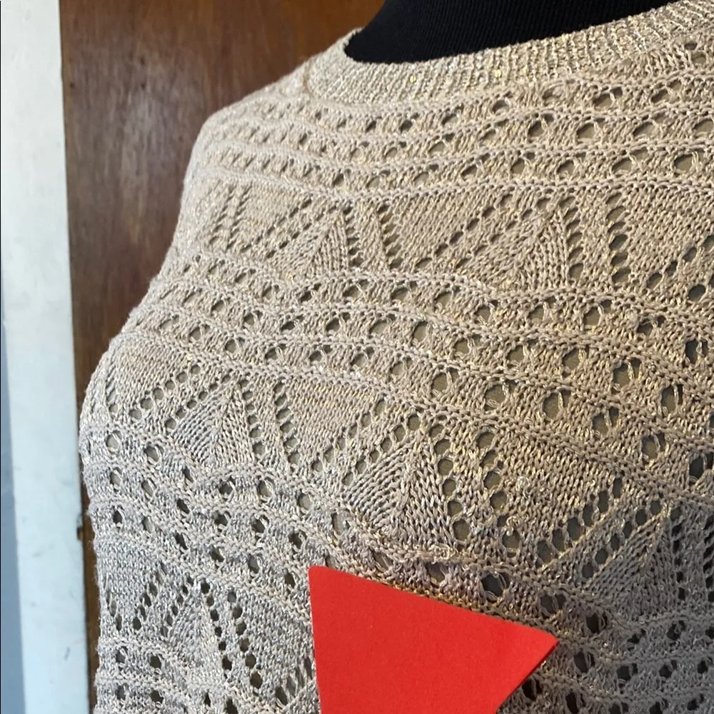 Milano Beige long sleeve top size S Tan - Image 9